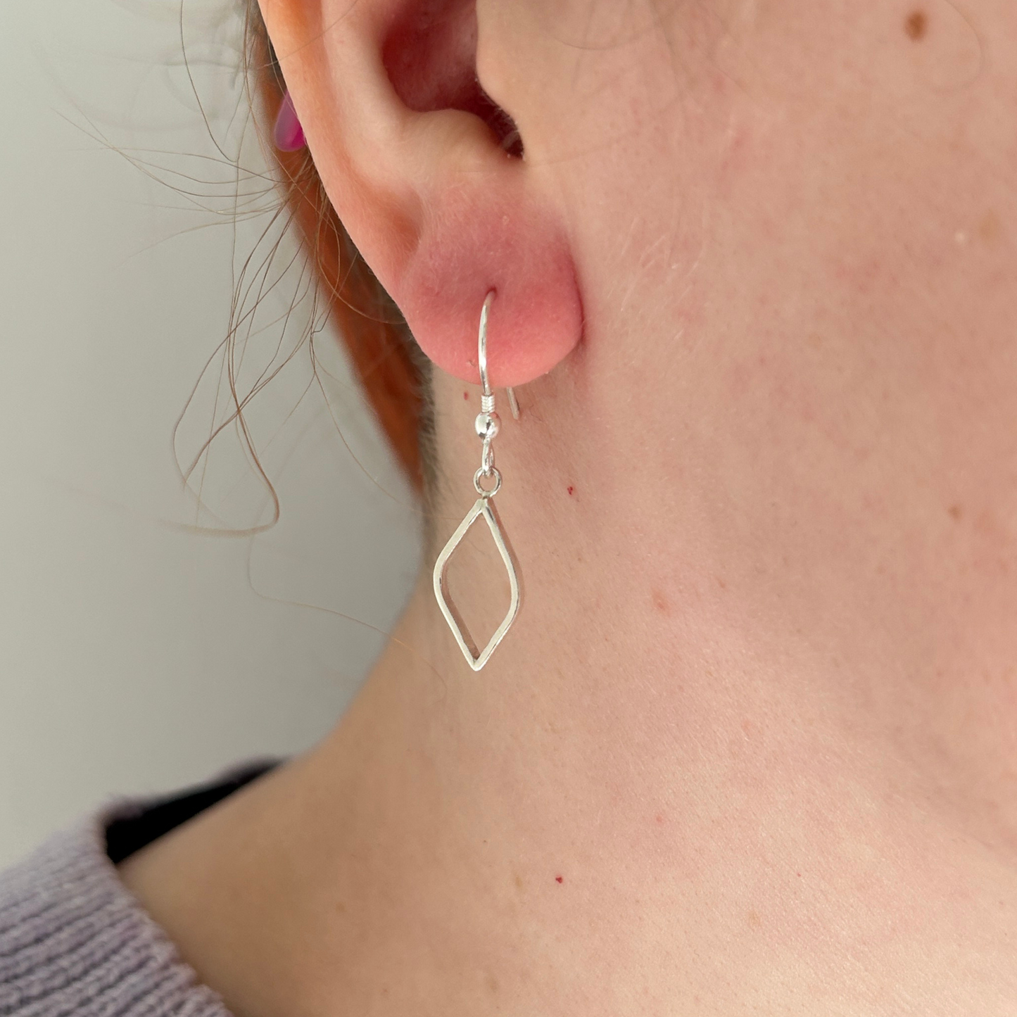 Leaf Outline Drop Earrings
