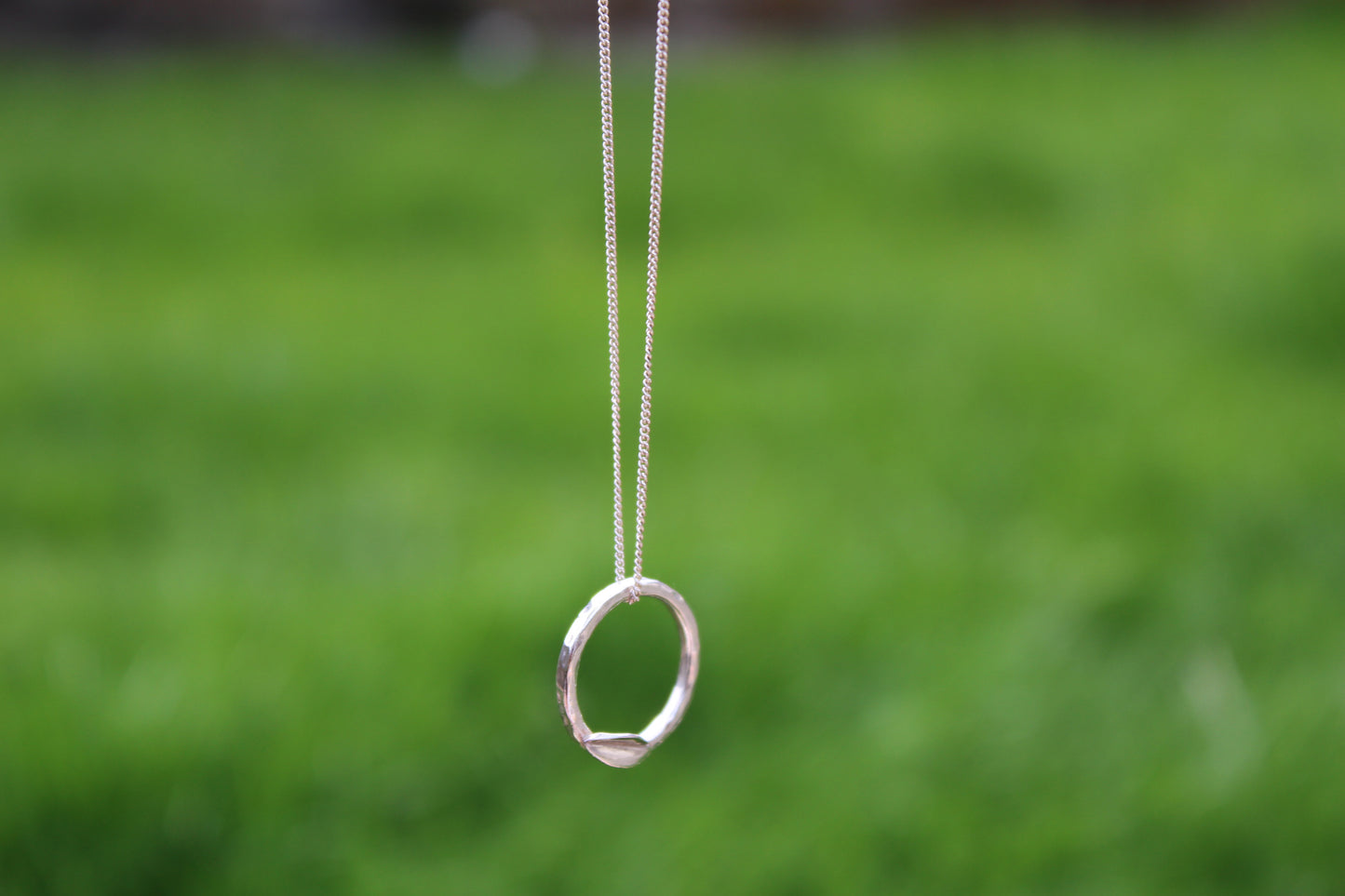 Hammered Hoop Leaf Earrings & Necklace Jewellery Set