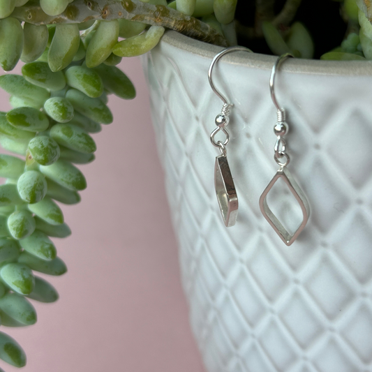 Leaf Outline Drop Earrings