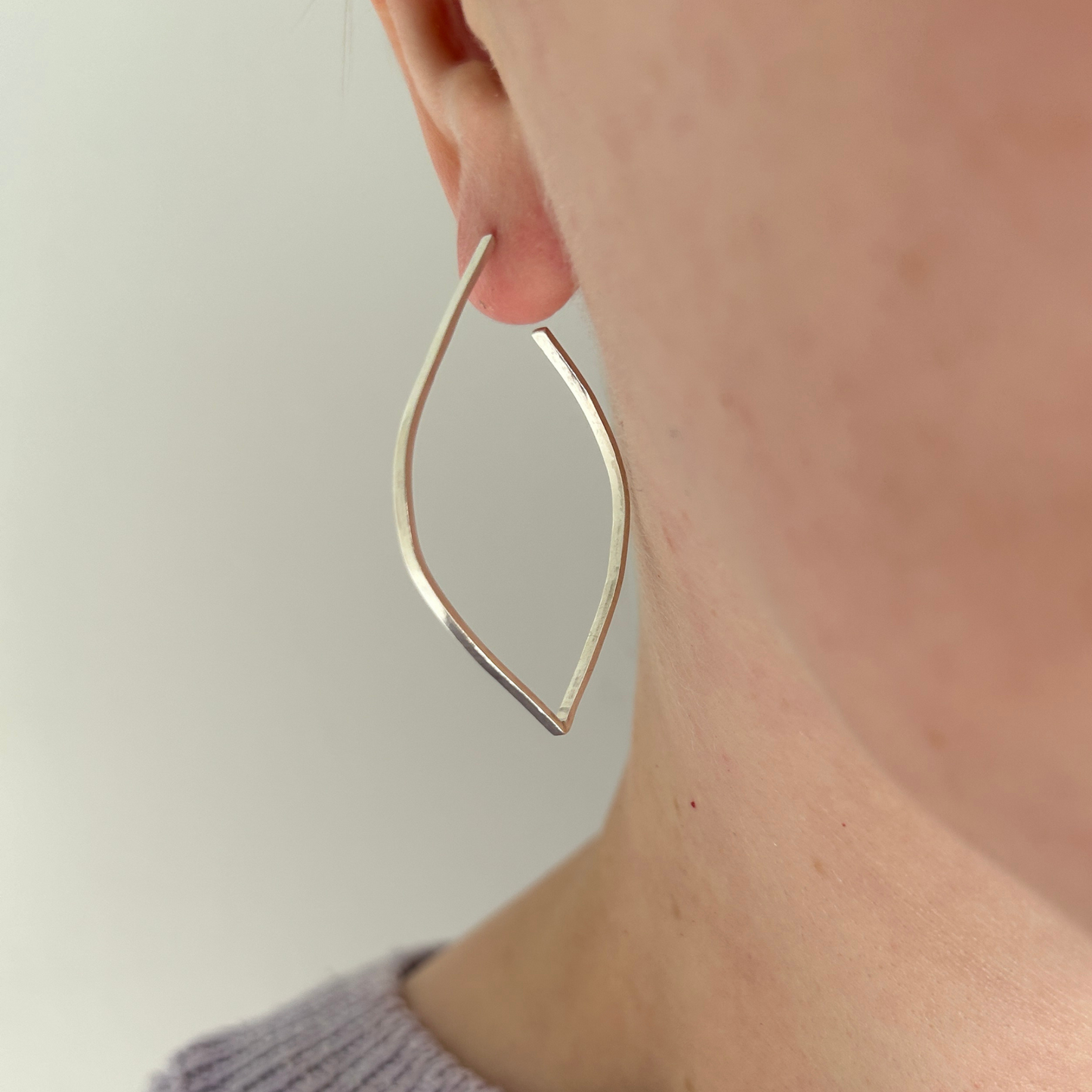 Leaf Outline Stud Hoops