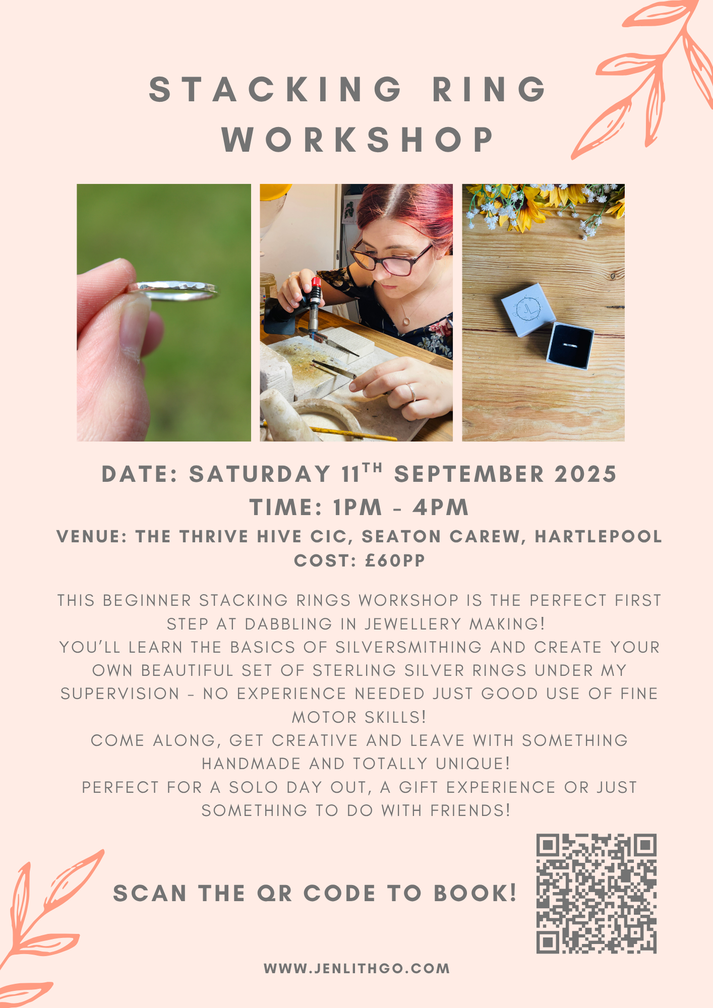 WORKSHOP - Saturday 11th October - Making textured stacking rings - The Thrive Hive CIC