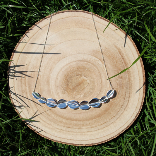 bridal necklace on wooden background