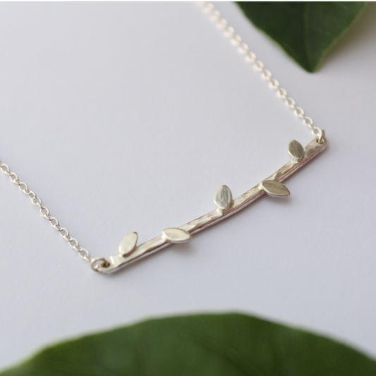 Branch & Leaf Bar Necklace