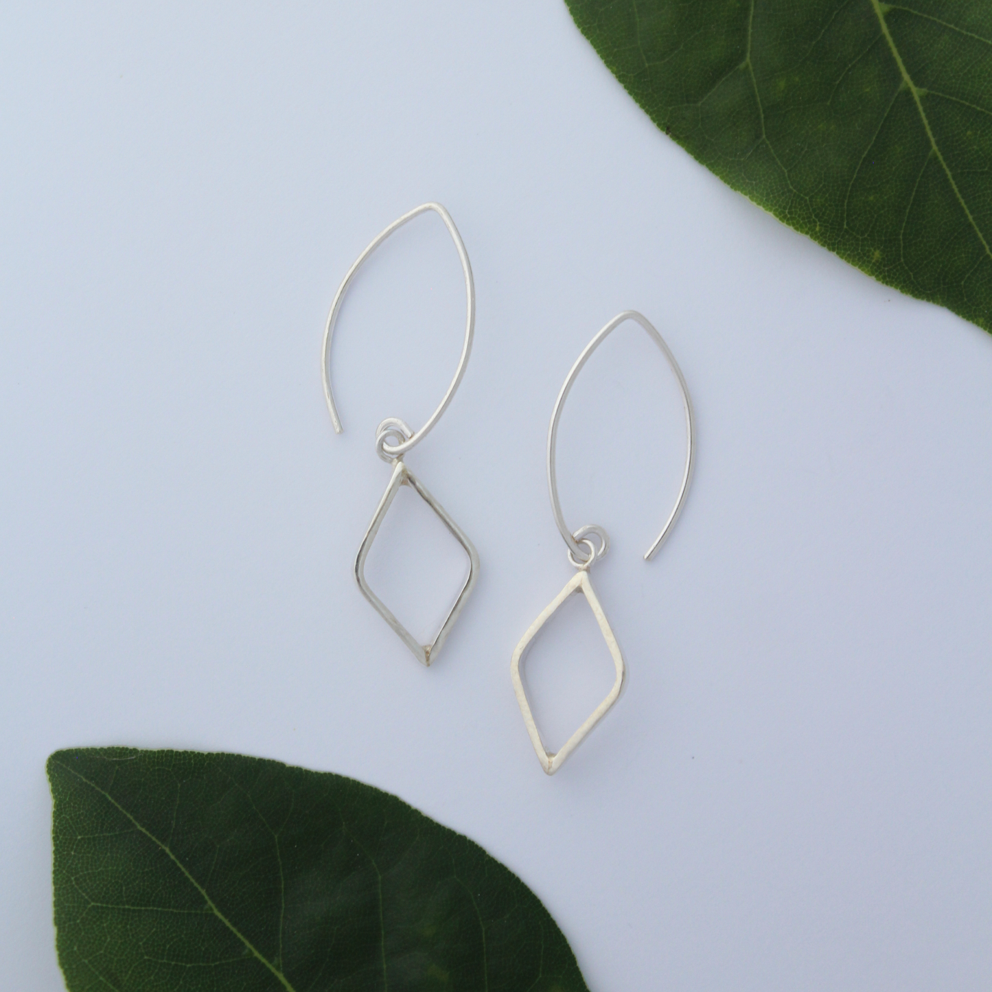 Leaf Outline Drop Earrings