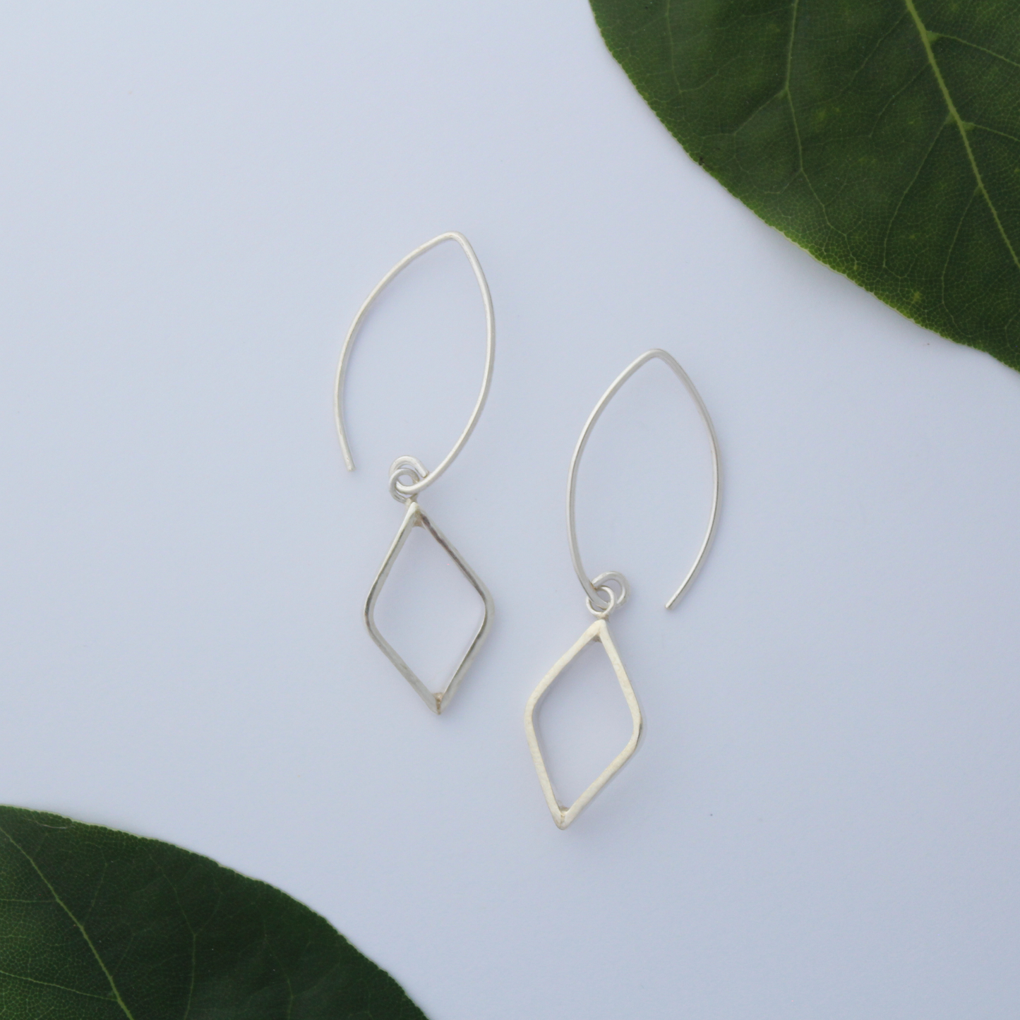 Leaf Outline Drop Earrings