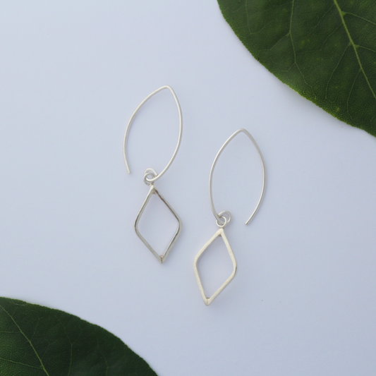 Leaf Outline Drop Earrings
