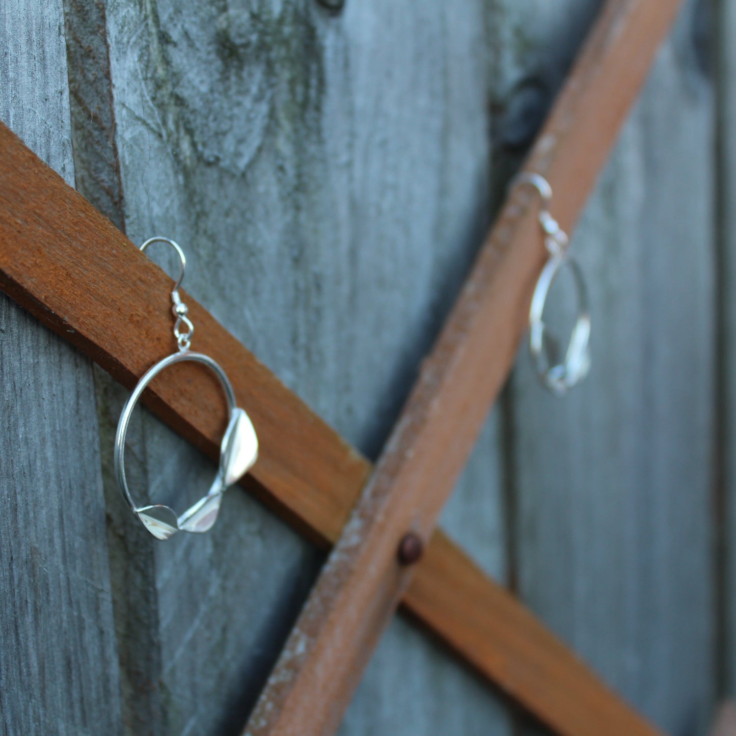 Geometric Leaf Drop Earrings