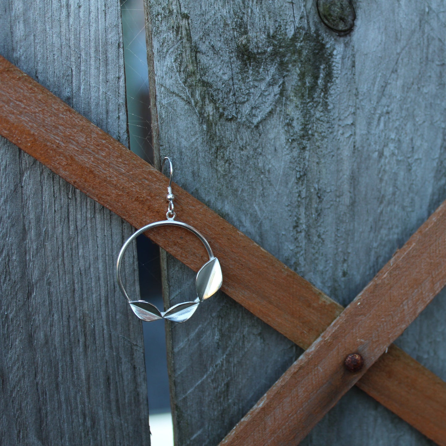 Geometric Leaf Drop Earrings