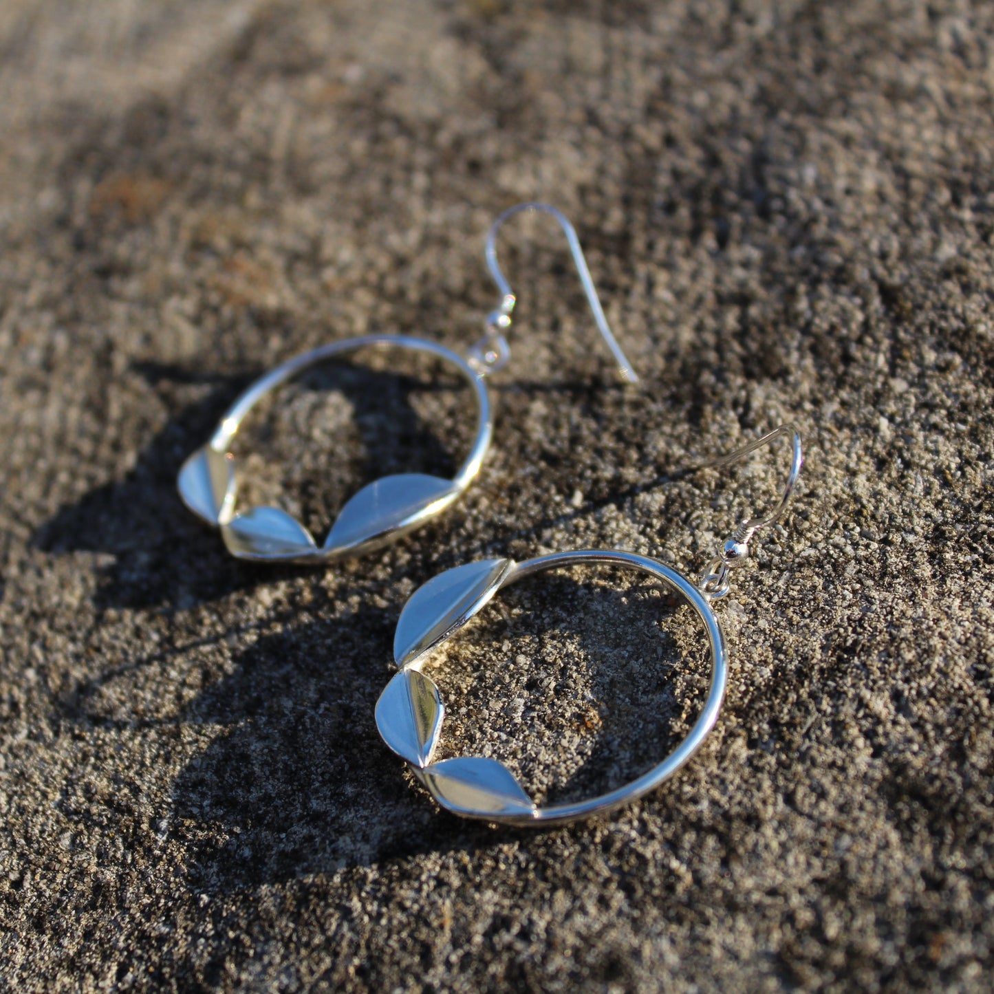 Geometric Leaf Drop Earrings