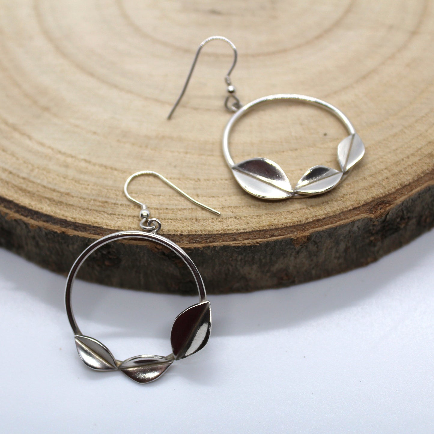 Geometric Leaf Drop Earrings