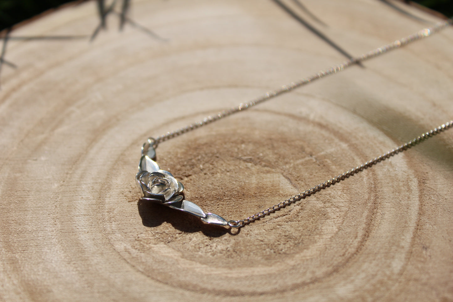 Rose & Leaf Necklace