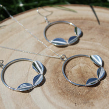 Load image into Gallery viewer, Geometric Leaf Earrings &amp; Necklace Jewellery Set
