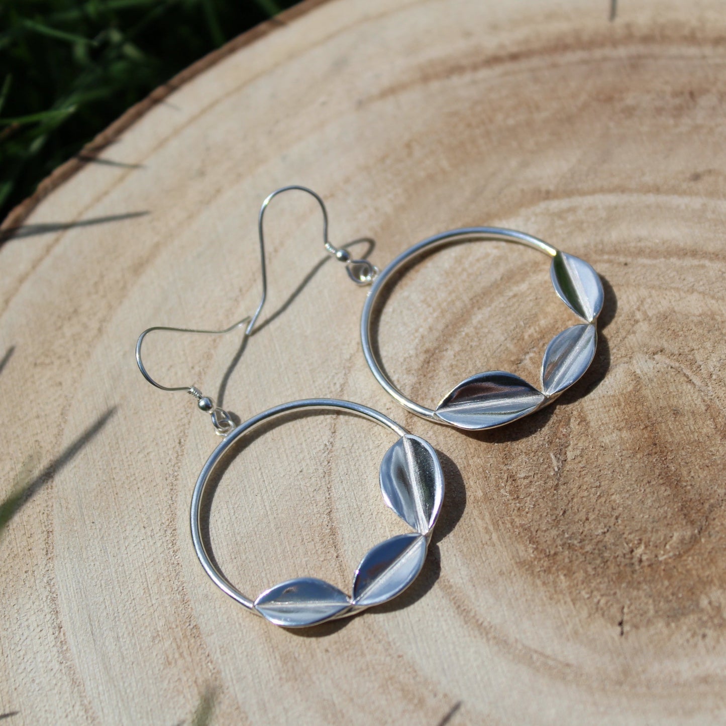 Geometric Leaf Drop Earrings