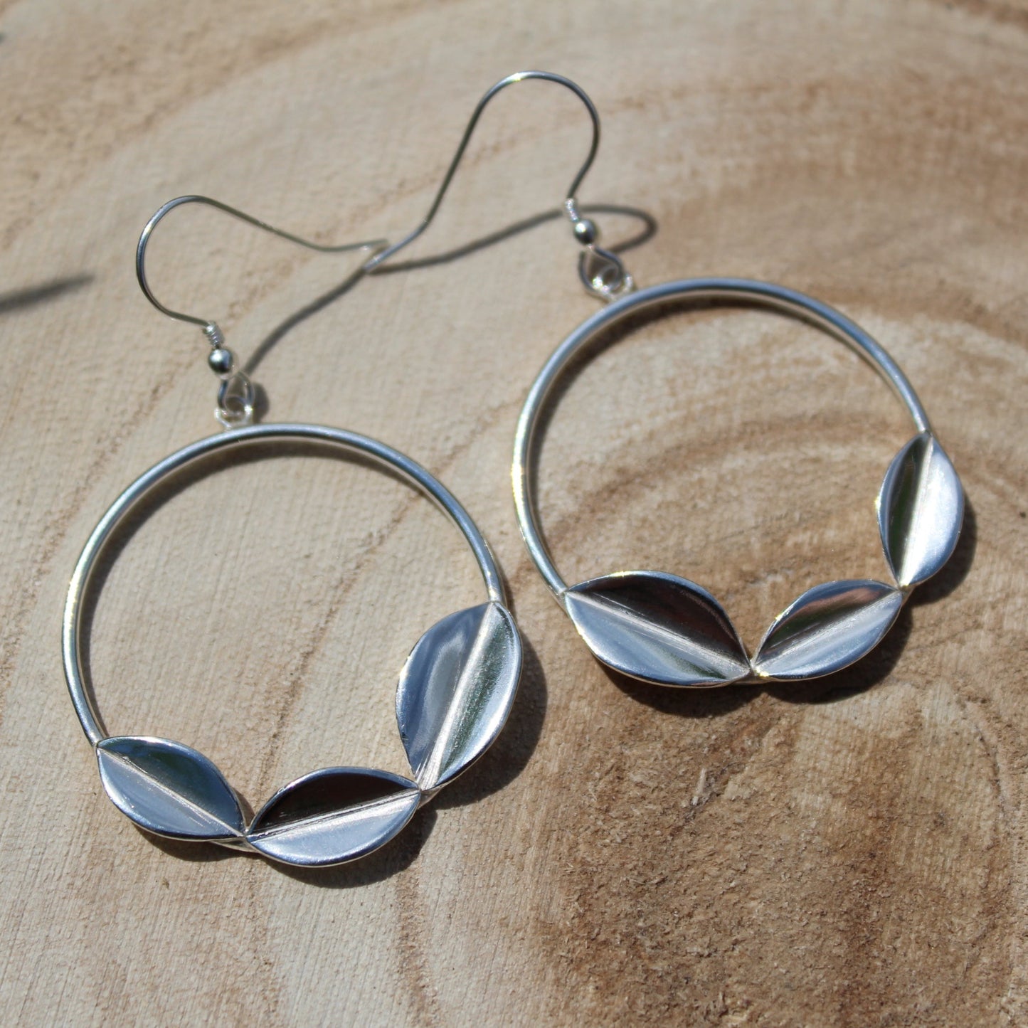 Geometric Leaf Drop Earrings