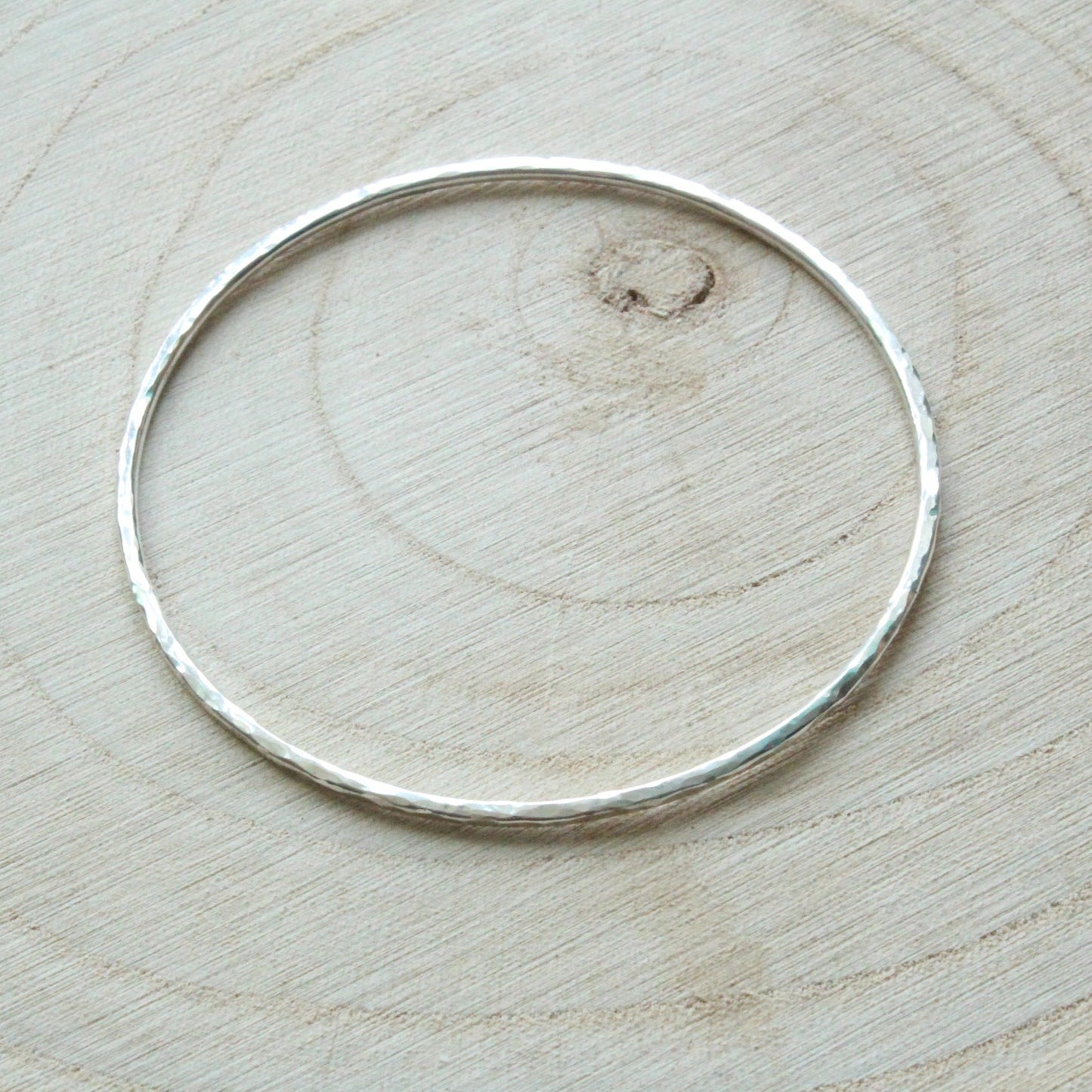 Textured Hammered Bangle - 2mm