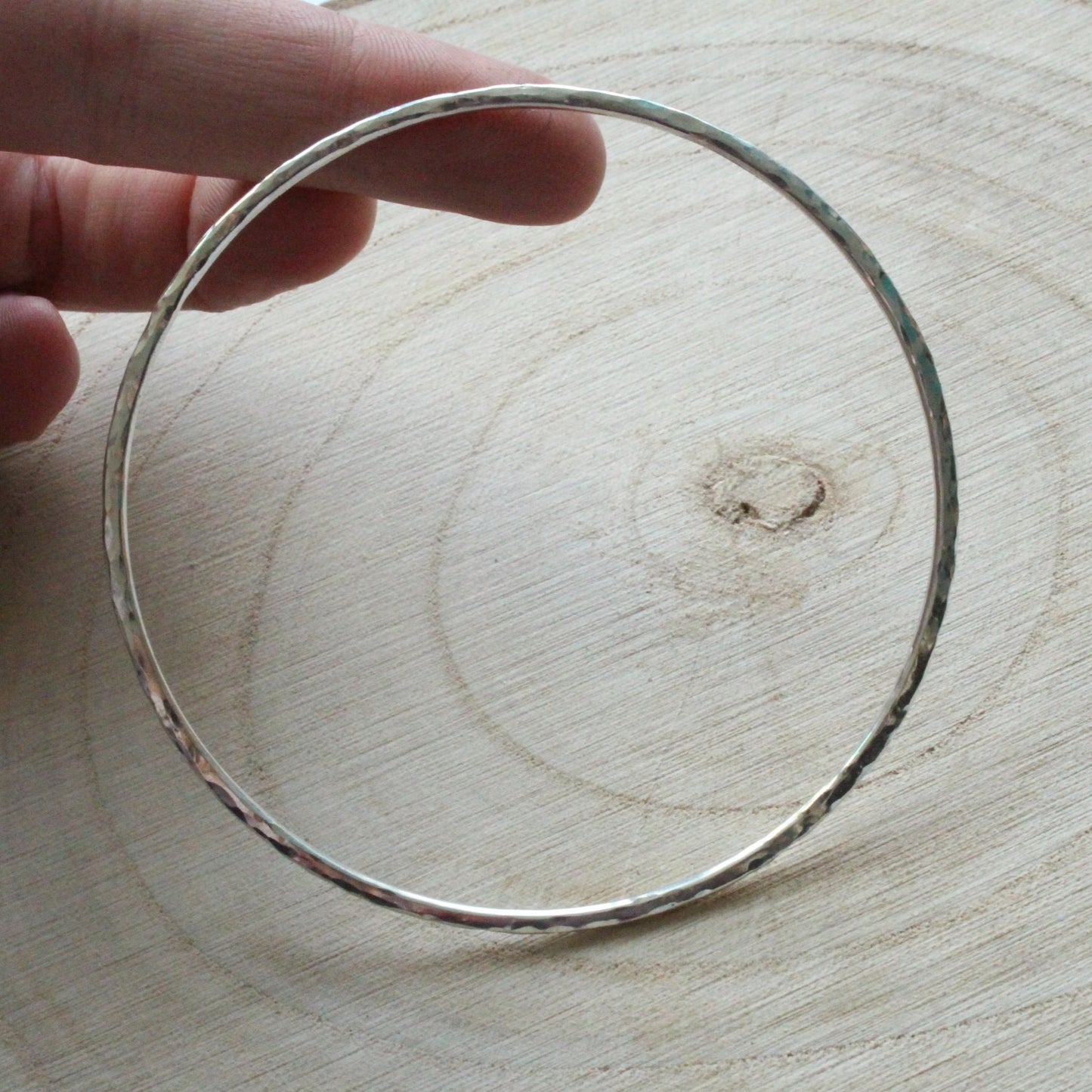 Textured Hammered Bangle - 2mm