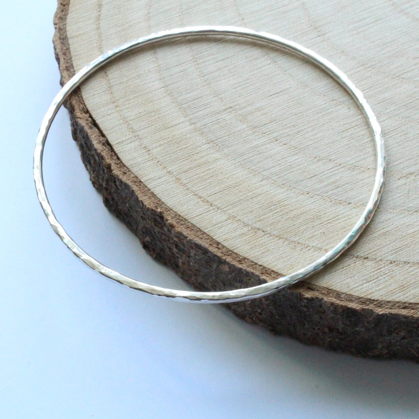 Textured Hammered Bangle - 2mm