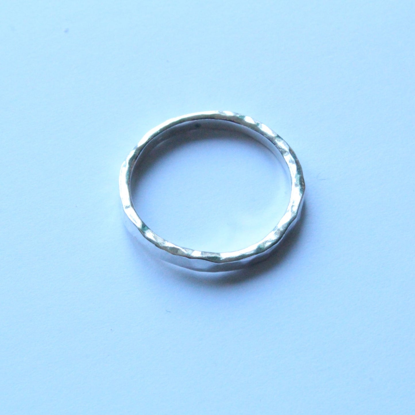 Hammered 2mm Silver Ring